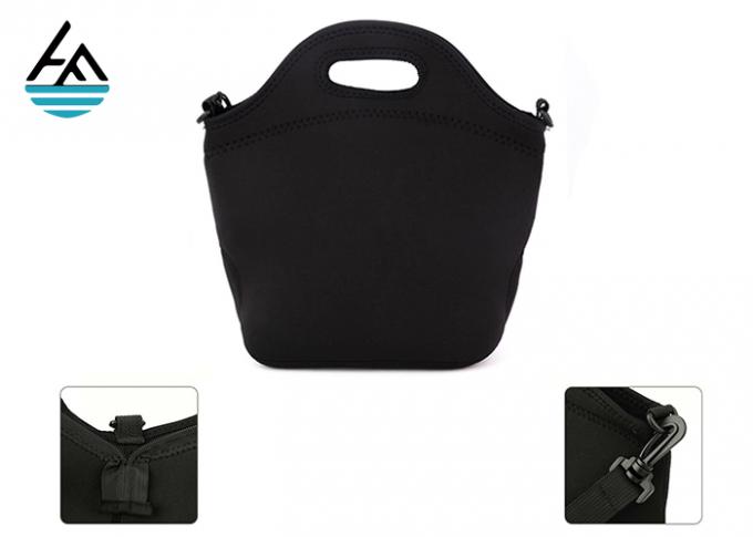 Schwarzes 4 Millimeter-Jungen-Neopren-Mittagessen-Tasche mit Schultergurt-Neopren-Kühltasche