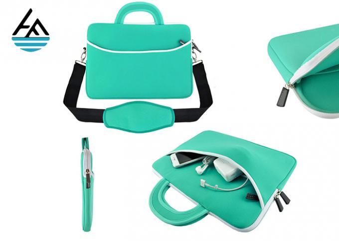 Kundenspezifische wasserdichte Neopren-Laptop-Tasche mit Schultergurt-glattem Reißverschluss