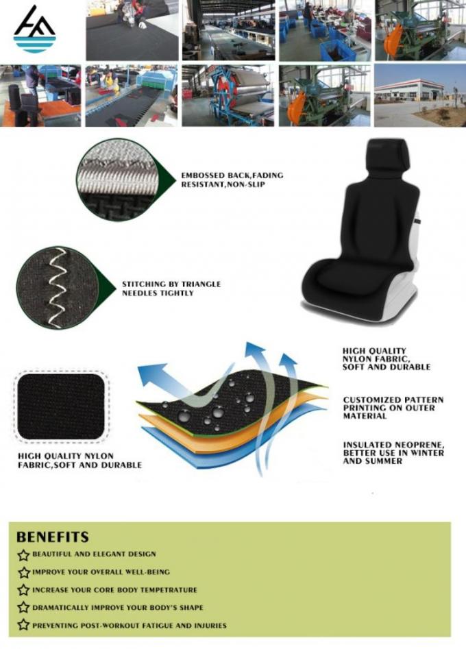 Moderne schwarze Gewohnheits-geeignete Neopren-Sitzbezug Riangle-Nadel-Techniken