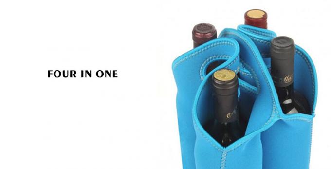 4 Flaschen-Flaschenkühler-Taschen-Neopren-Wein-Flaschen-Halter-umweltfreundliches Material