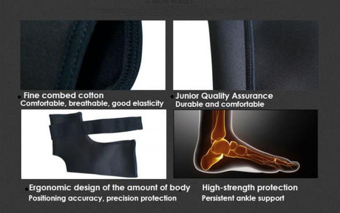 Wasserdichte schwarze elastische Knöchel-Unterstützung mit Nylon-Haken der Stahlplatten-100%