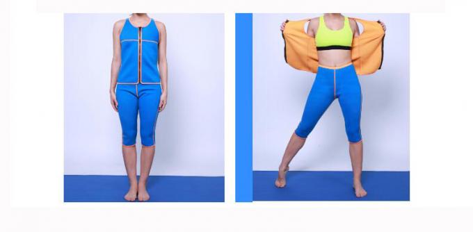 Blaues Neopren, das Anzugs-Sauna-Anzugs-Gewichtsverlust-Trägershirt-Hemd-kurze Hosen abnimmt
